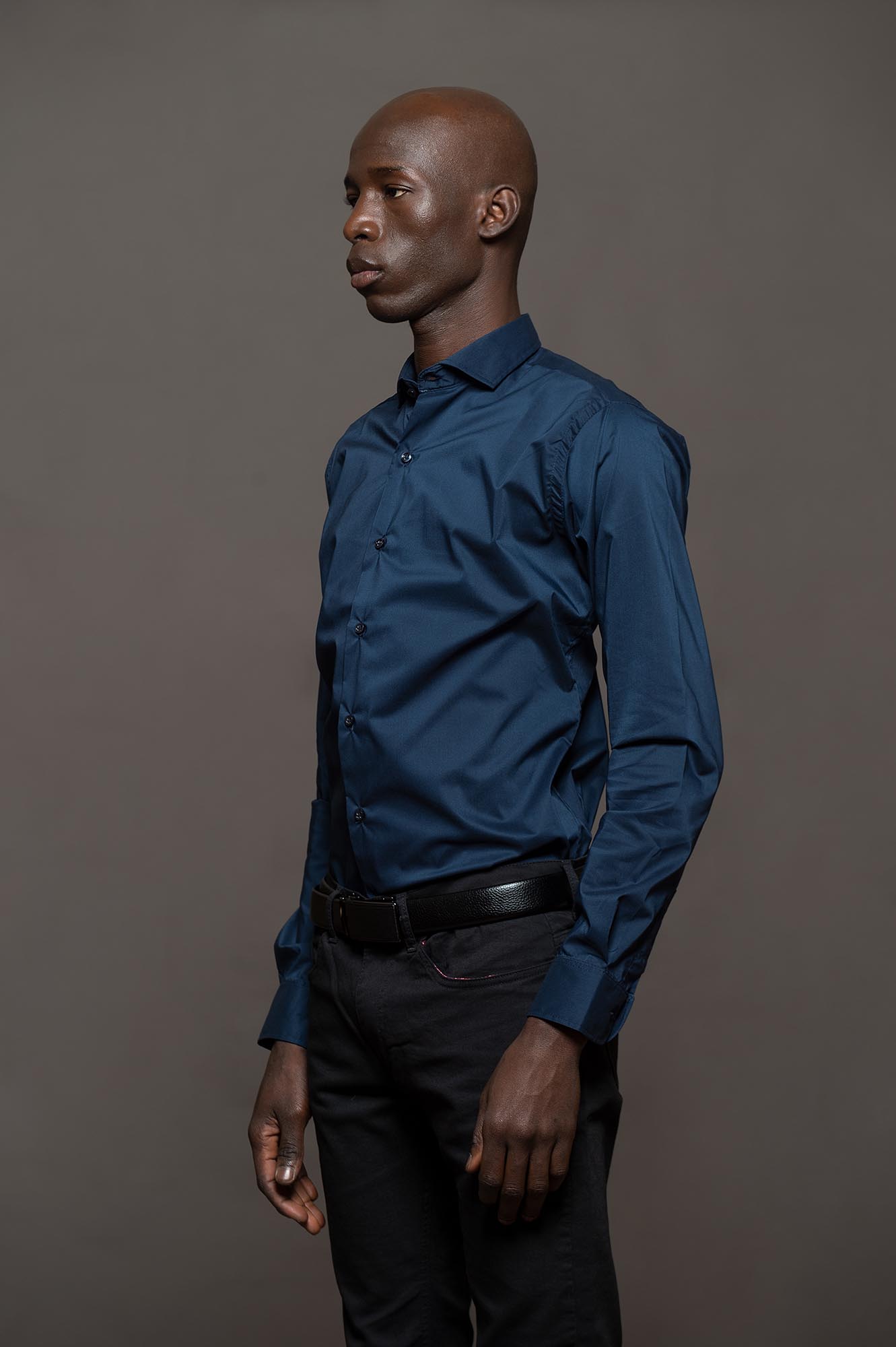 6518SKSPAM - CAMISA SKINNY SUPER PREMIUM AZUL MARINO
